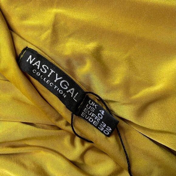 NASTYGAL Collection Double Layer Dress One Shoulder Mustard ColorSize 0 - Picture 10 of 12